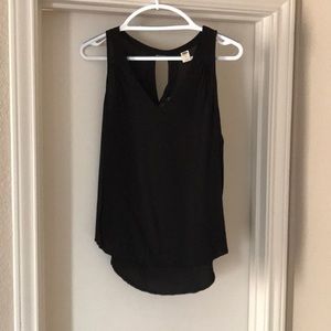 Black summery V-neck blouse